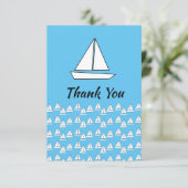 子供のヨット誕生日パーティー サンキューカード (スタンド正面)