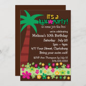 子供のルアウ(ハワイ式宴会) 招待状 (正面/裏面)