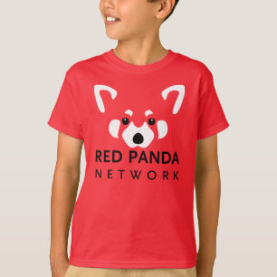 子供のレッサーパンダのワイシャツの赤 Tシャツ
