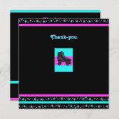 子供のレトロなローラースケートパーティーお礼カード サンキューカード (正面/裏面)