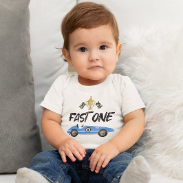 子供のレーシングカーデビュー1歳誕生日 ベビーTシャツ