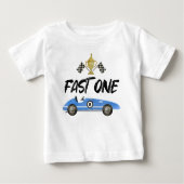 子供のレーシングカーデビュー1歳誕生日 ベビーTシャツ (正面)