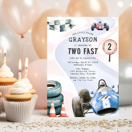 子供のレーシングカーパーティー 2歳の誕生日 招待状