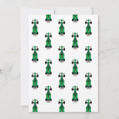 子供のレーシングカープリンセスグリーンの誕生日パーティー招待状 招待状 (裏面)