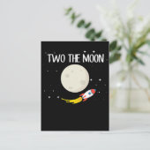 子供のロケット月面2歳の誕生日宇宙飛行士2歳 ポストカード (スタンド正面)