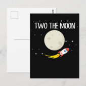 子供のロケット月面2歳の誕生日宇宙飛行士2歳 ポストカード (正面/裏面)