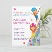 子供のロッククライミング誕生日パーティー 招待状 (スタンド正面)