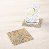 子供のロンドン、イギリスの地図 スクエアペーパーコースター (インサイチュ)