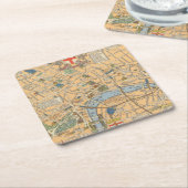 子供のロンドン、イギリスの地図 スクエアペーパーコースター (アングル)