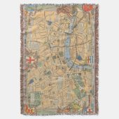 子供のロンドン、イギリスの地図 スローブランケット (正面縦)