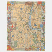 子供のロンドン、イギリスの地図 フリースブランケット (正面)