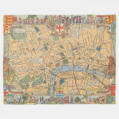 子供のロンドン、イギリスの地図 フリースブランケット (正面(横))