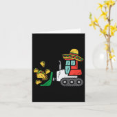 子供のロードのタコスBuldozer Cinco De Mayo Kid Ba カード (黄色い花)