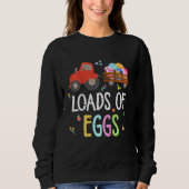 子供のロード卵の建築トラクタートラック東 スウェットシャツ (正面)