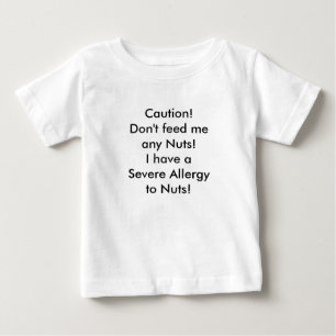 子供のワイシャツのナットのアレルギーメッセージ ベビーTシャツ