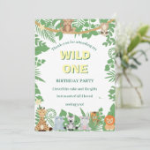 子供のワイルドワン誕生日フラットサンクスカード サンキューカード (スタンド正面)