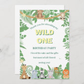 子供のワイルドワン誕生日フラットサンクスカード サンキューカード (正面/裏面)