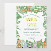 子供のワイルドワン誕生日フラット感謝カード サンキューカード (正面/裏面)