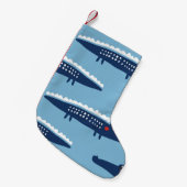 子供のワニのパターン:夏の遊び心。 スモールクリスマスストッキング (正面 (吊り時))