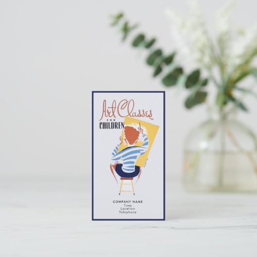 子供のヴィンテージのレトロの広告宣伝のための美術教室 名刺 (スタンド正面)