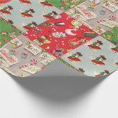 子供のヴィンテージの休日の包装紙のコラージュ ラッピングペーパー (角)