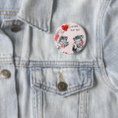 子供のヴィンテージの子ネコのバレンタインPin 缶バッジ (インサイチュ)