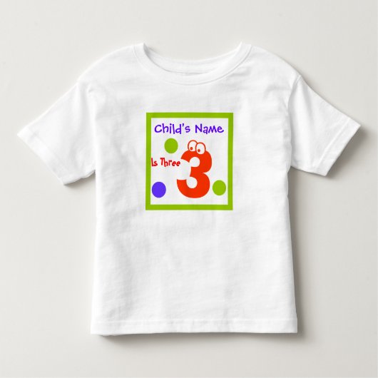 子供の三番目の誕生日 トドラーTシャツ (正面)