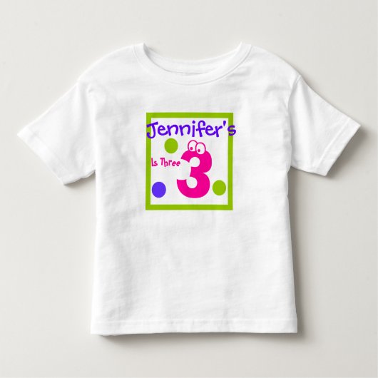 子供の三番目の誕生日 トドラーTシャツ (正面)