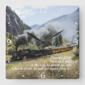 子供の上の列車 スクエア壁時計 (正面)