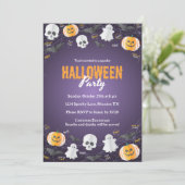 子供の不気味衣装パーティートリックまたはハロウィーンの治療 招待状 (スタンド正面)