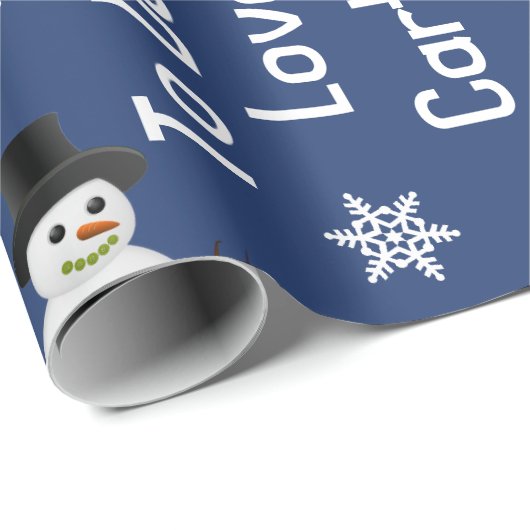 子供の与え贈り物パーソナライズされたのクリスマスブルー ラッピングペーパー (ロールコーナー)