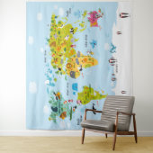 子供の世界地図寝室背景タペストリー タペストリー (インサイチュ)