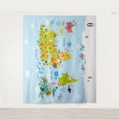 子供の世界地図寝室背景タペストリー タペストリー (正面)