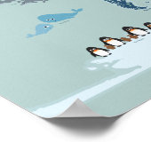 子供の世界地図(動物やランドマーク付き) ポスター (角)