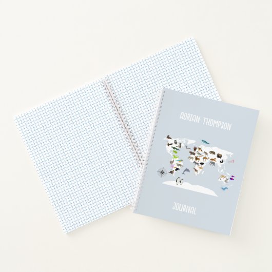 子供の世界地図 動物日記帳 ノートブック (内部)