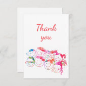 子供の世話をしてくれた先生/ベビーシッターへの感謝 サンキューカード (正面/裏面)