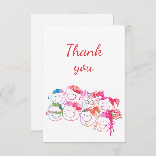 子供の世話をしてくれてありがとう先生ベビーシッター サンキューカード (正面/裏面)