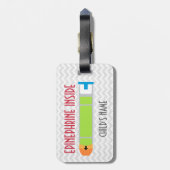 子供の中のピーナツアレルギーのアドレナリンは個人化なります ラゲッジタグ (裏面縦)