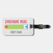 子供の中のピーナツアレルギーのアドレナリンは個人化なります ラゲッジタグ (裏面横)