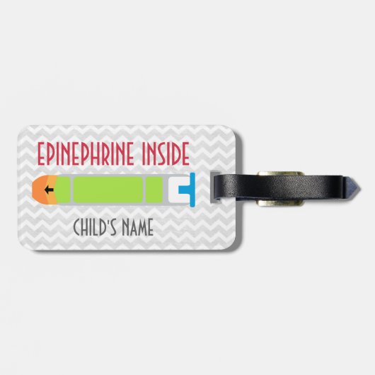 子供の中のピーナツアレルギーのアドレナリンは個人化なります ラゲッジタグ (裏面横)