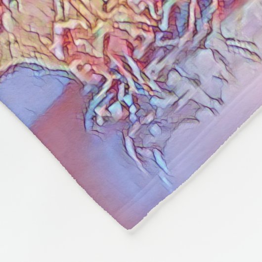 子供の交差橋との守り神 フリースブランケット (角)