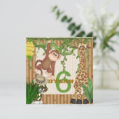子供の人気があるなジャングルの第6誕生日の招待状 招待状 (スタンド正面)