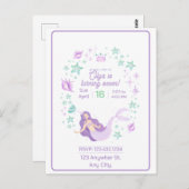 子供の人魚誕生日スプラッシュ ポストカード (正面/裏面)