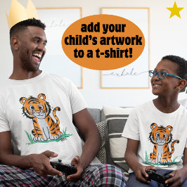 子供の作品 ドローイング ポートレート 家族の思い出 Tシャツ