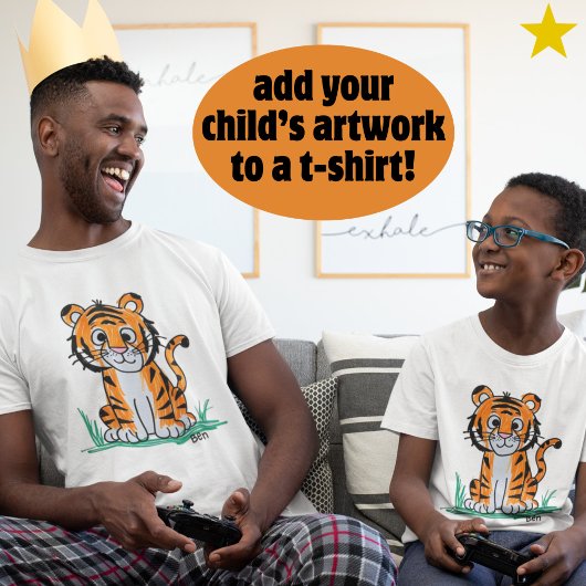 子供の作品 ドローイング ポートレート 家族の思い出 Tシャツ