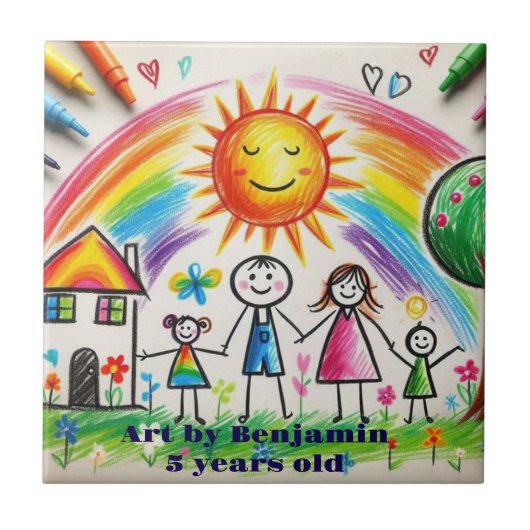 子供の作品 | 自慢の絵 子供 タイル (正面)