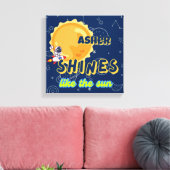 子供の個性に合わせた宇宙をテーマにした肯定フレーズの壁飾り キャンバスプリント (インサイチュ (リビング))