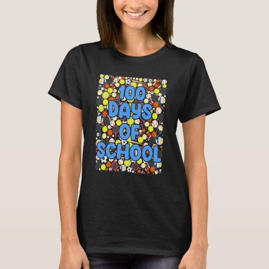 子供の先生のための100日目の学校 野球 フットボール Tシャツ (正面)