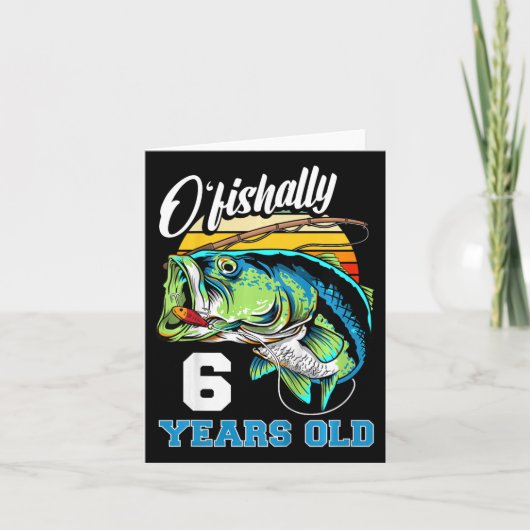 子供の公式な6歳の漁師 6歳の誕生日 カード (正面)