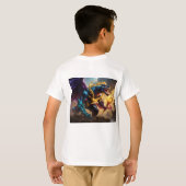 子供の冒険をテーマにしたTシャツデザイン: Tシャツ (裏面フル)